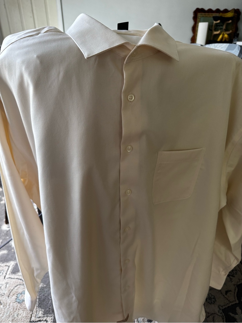 Pronto Uomo Men's Cream Long-Sleeve Dress Shirt